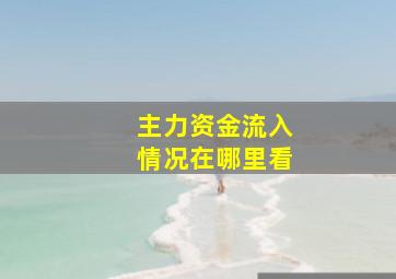 主力资金流入情况在哪里看