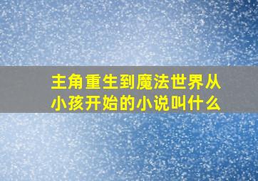 主角重生到魔法世界从小孩开始的小说叫什么