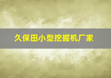 久保田小型挖掘机厂家