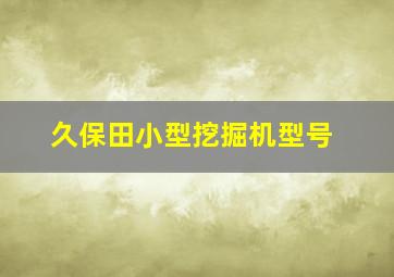 久保田小型挖掘机型号