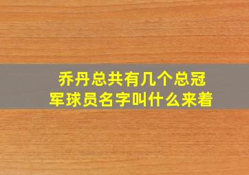 乔丹总共有几个总冠军球员名字叫什么来着