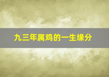 九三年属鸡的一生缘分