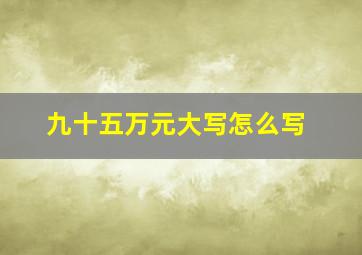 九十五万元大写怎么写