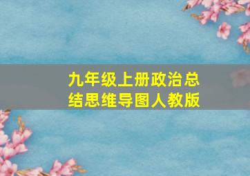 九年级上册政治总结思维导图人教版