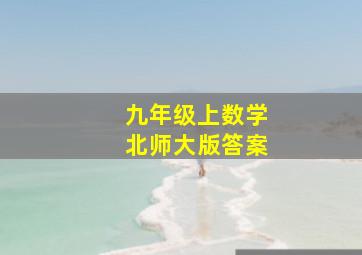 九年级上数学北师大版答案