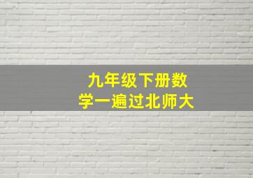 九年级下册数学一遍过北师大