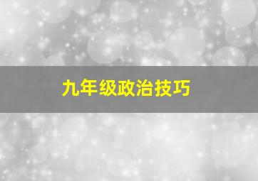 九年级政治技巧