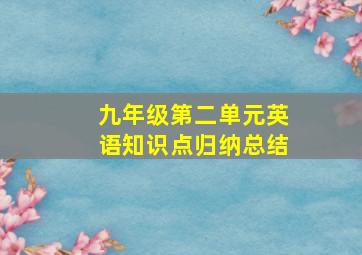 九年级第二单元英语知识点归纳总结