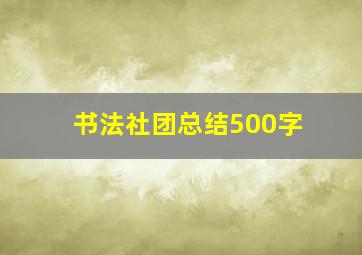 书法社团总结500字