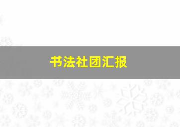 书法社团汇报