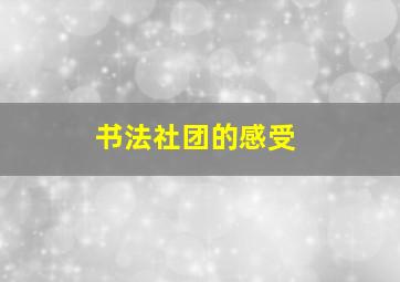 书法社团的感受