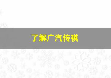 了解广汽传祺