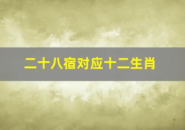 二十八宿对应十二生肖