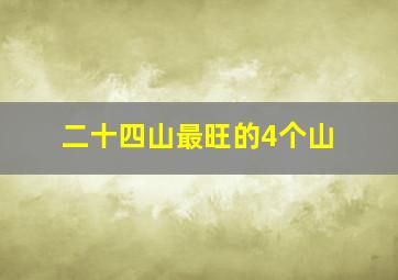 二十四山最旺的4个山