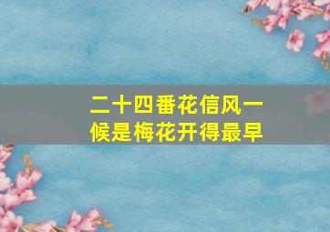 二十四番花信风一候是梅花开得最早