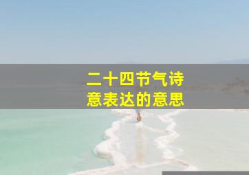 二十四节气诗意表达的意思