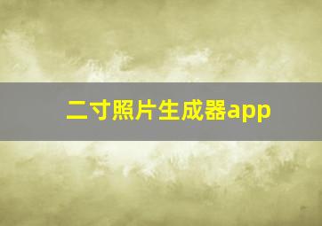 二寸照片生成器app