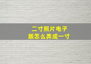 二寸照片电子版怎么弄成一寸