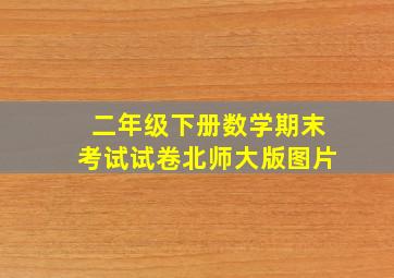 二年级下册数学期末考试试卷北师大版图片