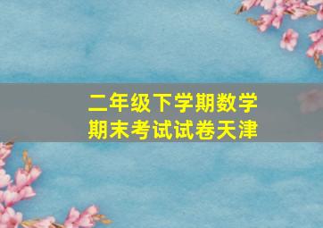 二年级下学期数学期末考试试卷天津