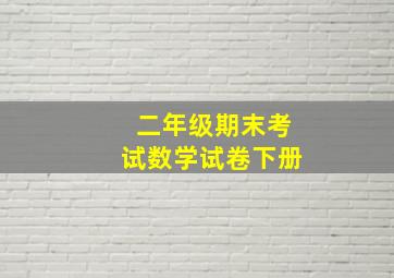 二年级期末考试数学试卷下册