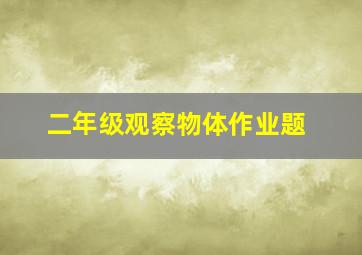 二年级观察物体作业题