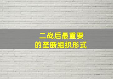 二战后最重要的垄断组织形式