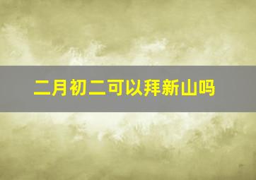 二月初二可以拜新山吗