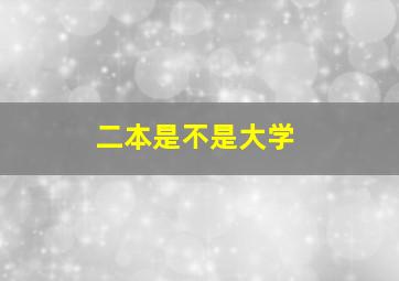 二本是不是大学