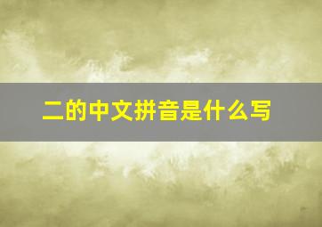 二的中文拼音是什么写