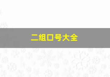 二组口号大全