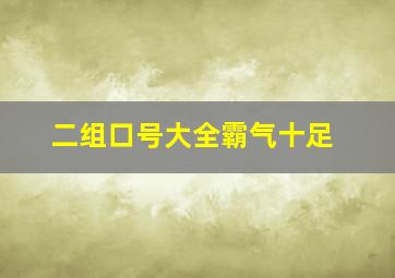 二组口号大全霸气十足