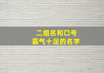 二组名和口号霸气十足的名字