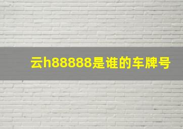 云h88888是谁的车牌号