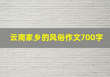 云南家乡的风俗作文700字