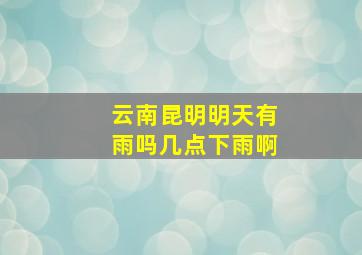 云南昆明明天有雨吗几点下雨啊