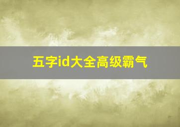 五字id大全高级霸气