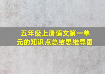 五年级上册语文第一单元的知识点总结思维导图