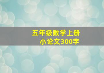 五年级数学上册小论文300字