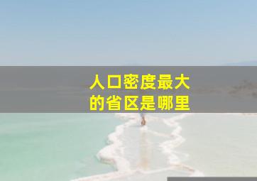 人口密度最大的省区是哪里