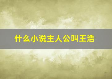 什么小说主人公叫王浩