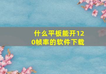 什么平板能开120帧率的软件下载