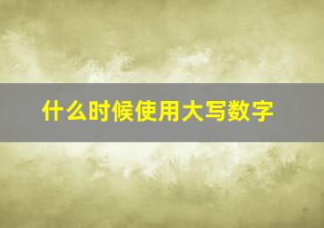 什么时候使用大写数字