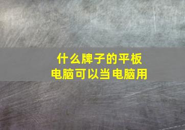 什么牌子的平板电脑可以当电脑用