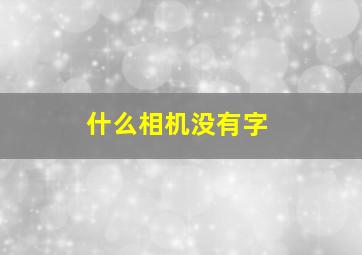 什么相机没有字