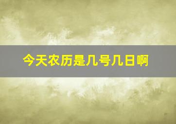 今天农历是几号几日啊