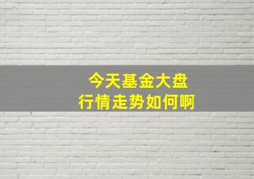 今天基金大盘行情走势如何啊