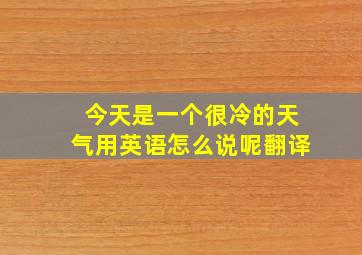 今天是一个很冷的天气用英语怎么说呢翻译