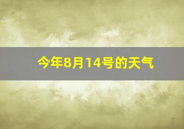 今年8月14号的天气