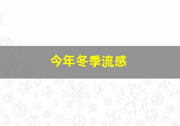 今年冬季流感